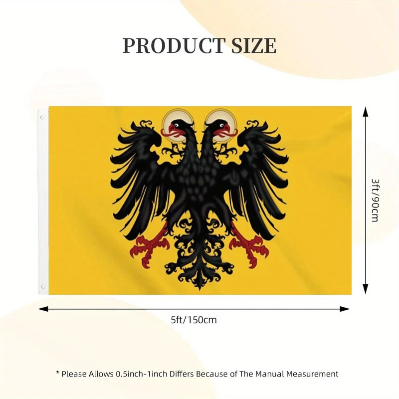 2D FLAT 1pc Holy Spirit Roman Empire Flag, Durable Polyester with 2 Grommets, Bright Colors, Indoor Outdoor Wall Hanging Decor