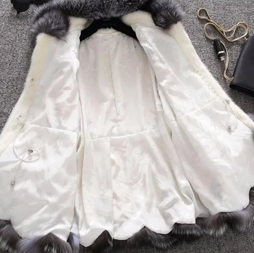 

Hooded Loose Faux Fur Jacket Women Thick Autumn Winter Korean Maxi Coat Long Warm Luxury Fur Parkas Bontjas Furry Outerwear