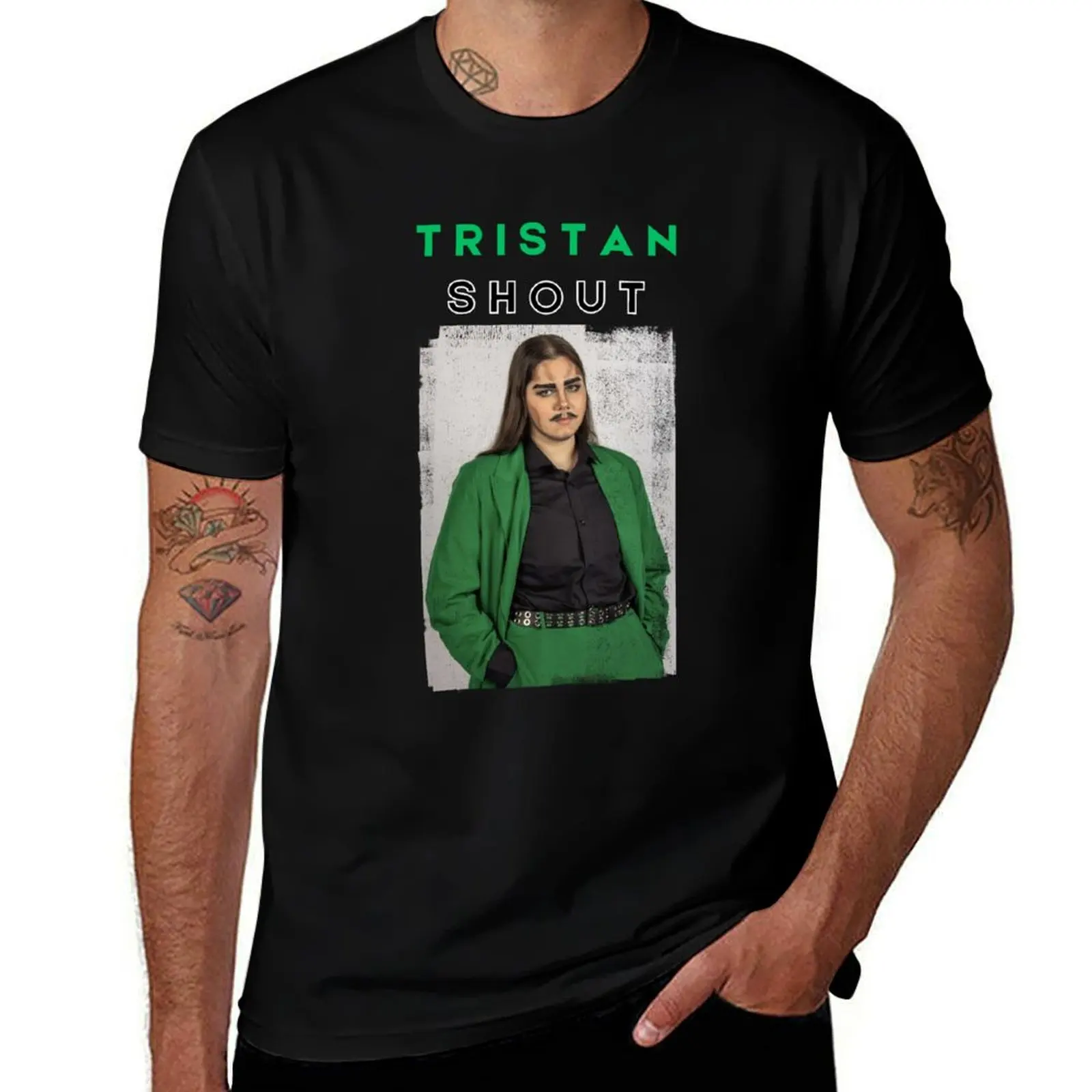 

Tristan Shout Green T-Shirt man t shirt cotton man graphic t shirt essential t shirt T-shirt