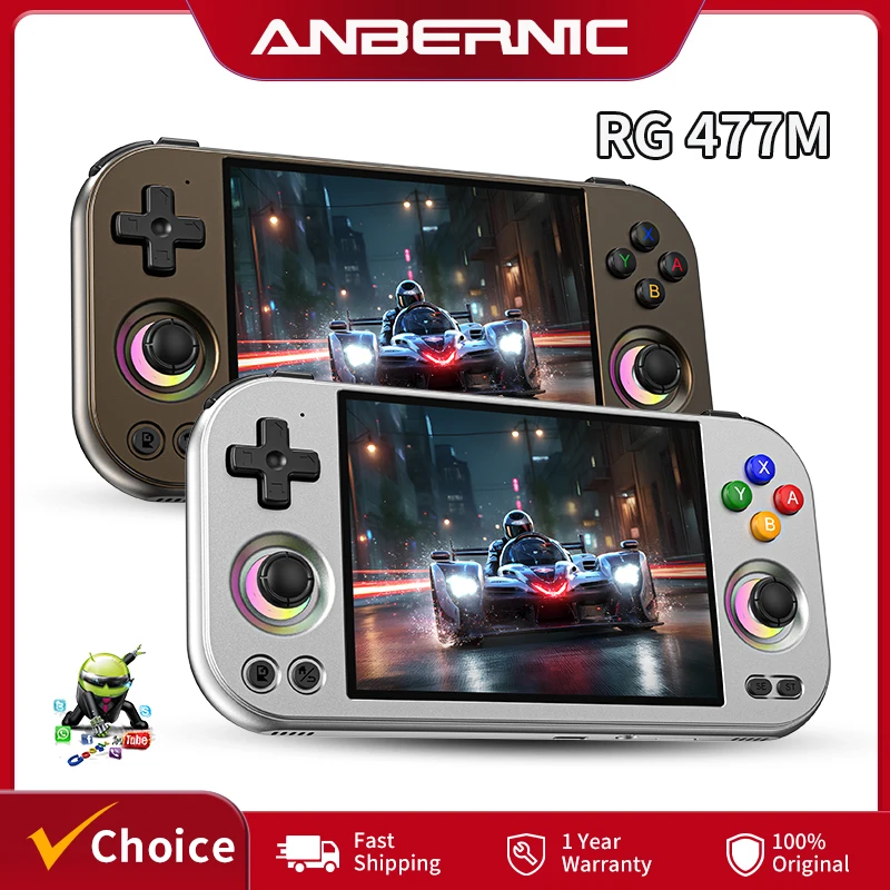 

Anbernic RG 477M Handheld Game Console 4.7" LTPS In-Cell Multi-touch Screen 5300mAh RG477M Android Video Games Player WIFI 6E Al
