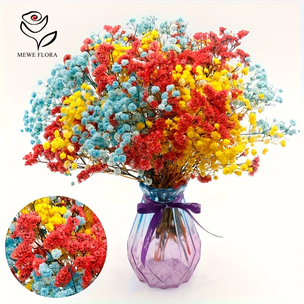 

80g Colorful Natural Mixed Gypsophila Dried Baby Breath Flowers Bouquet for Baby Shower Chic Boho Home Table Vase Filling Decor