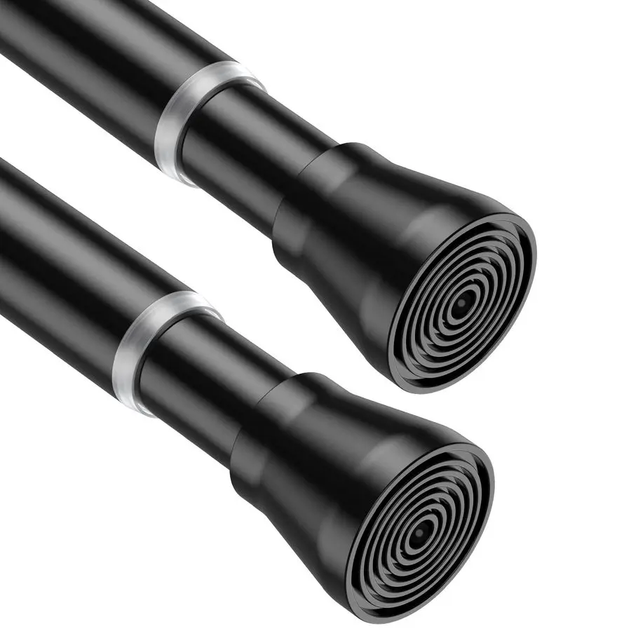 

Раздвижной карниз для штор от 28 до 48 дюймов, 2 шт., черный, регулируемый, пружинный, натяжной карниз для штор