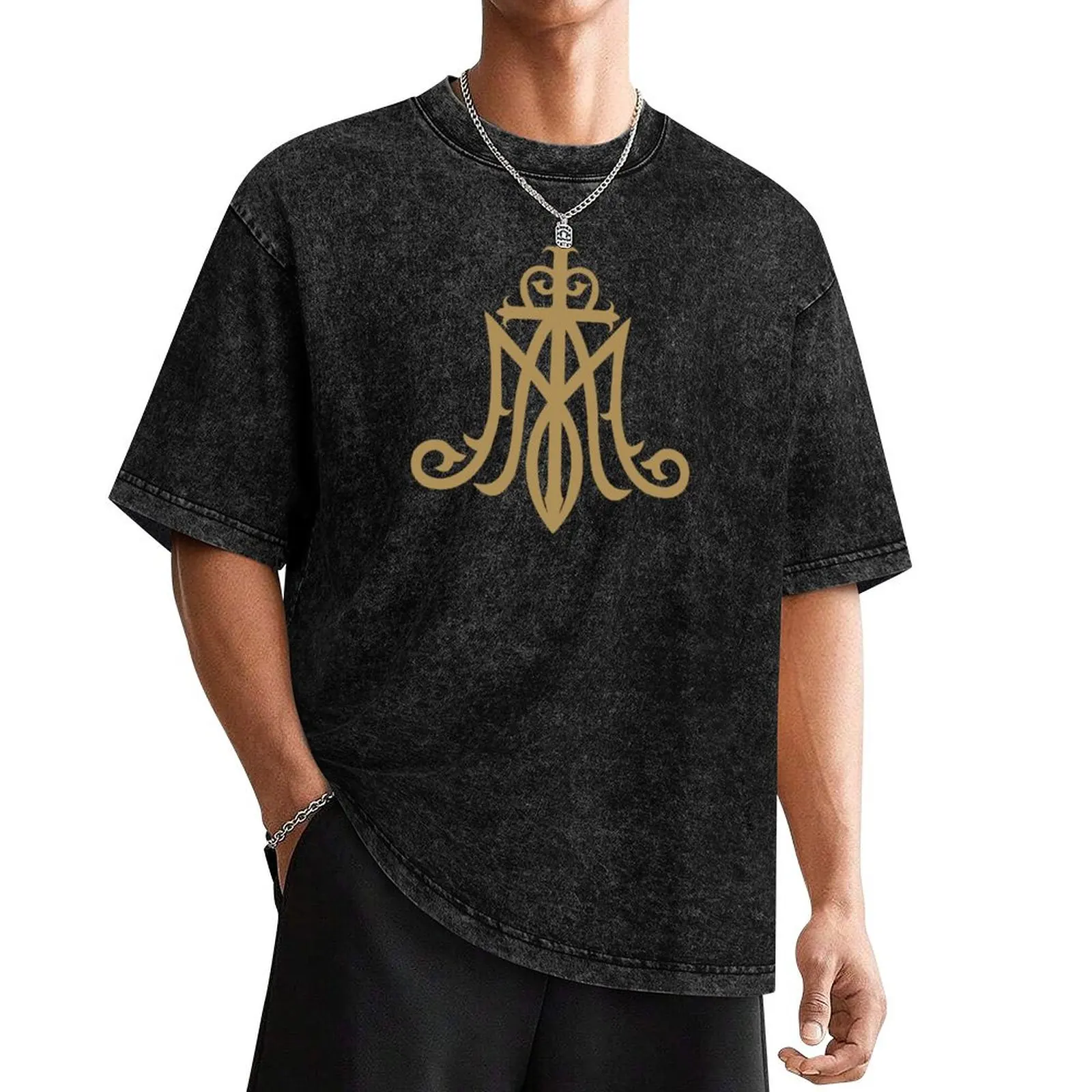 Virgin Mary Monogram Ave Maria T-Shirt sports fans custom t shirt graphic t shirt vintage men clothes