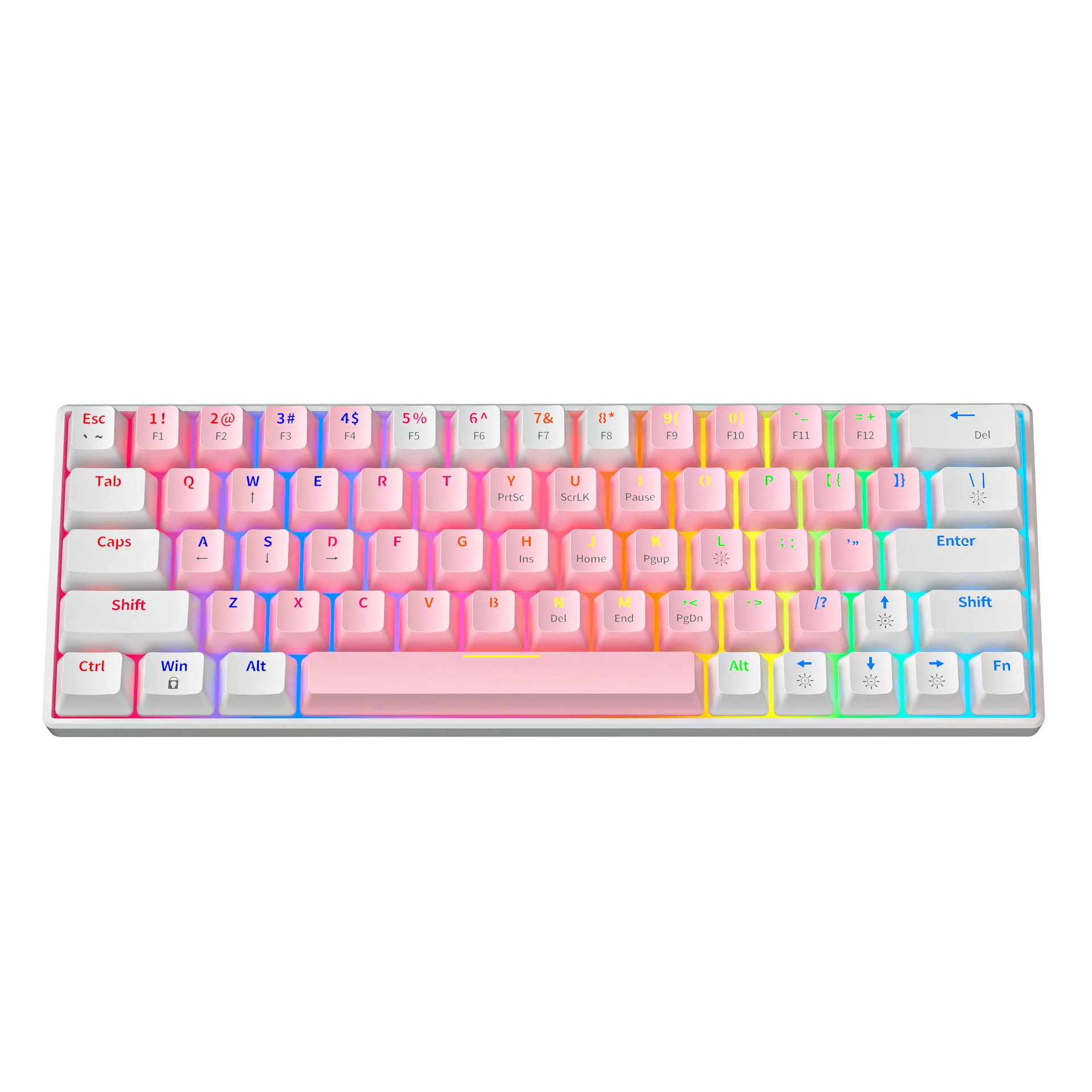 63 Key RGB USB Mini Mechanical Gaming Keyboard Berkabel Red Switch Gamer untuk Komputer PC Laptop Aksesoris Kabel Dapat Dilepas