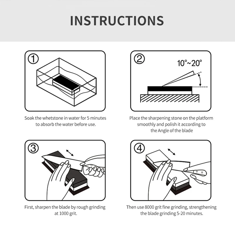 PROYAN Professional Sharpening Stone 240-10000# Whetstone Have Box Knife Sharpener Kitchen Diamond Grindstone Tool Kitchenware