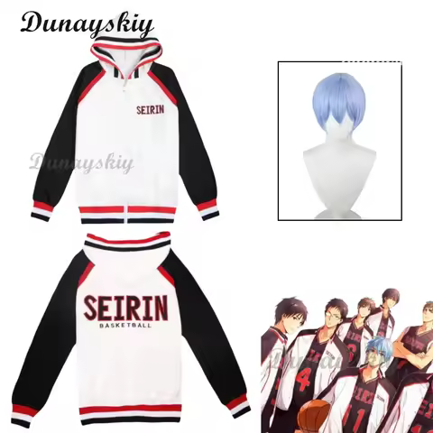 Anime Kuroko SEIRIN Kagami Taiga Tetsuya Coat Cosplay Costume Wig Basketball Hooded Jersey Outdoor Sports Sweatshirt Uniform