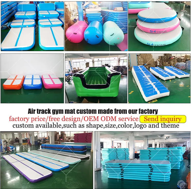 Estera de acrobacia para gimnasio de 3m/6m/8m/10m/12m, pista de aire inflable para suelo de pista de aire, fábrica de equipos de gimnasia baratos de menta