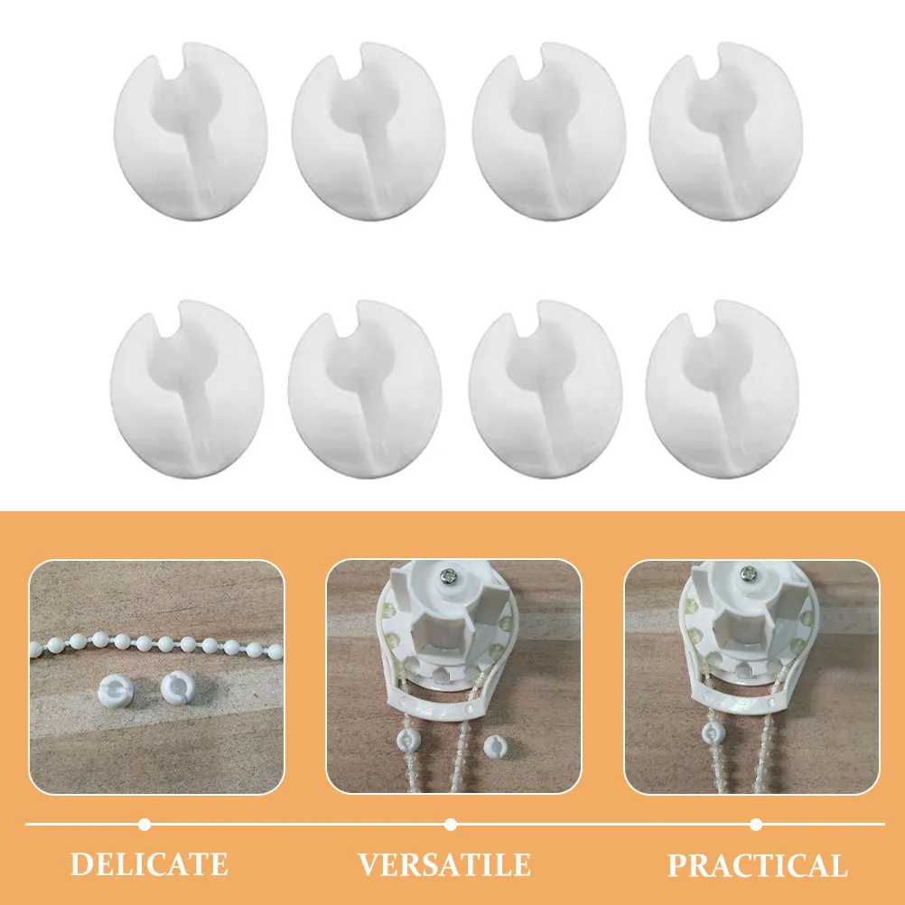 12Pcs Window Shade Positioner Clear Chain Bead Stops Roller Blind Crimp Stopper Replacement Roller Shade Accessories Chain