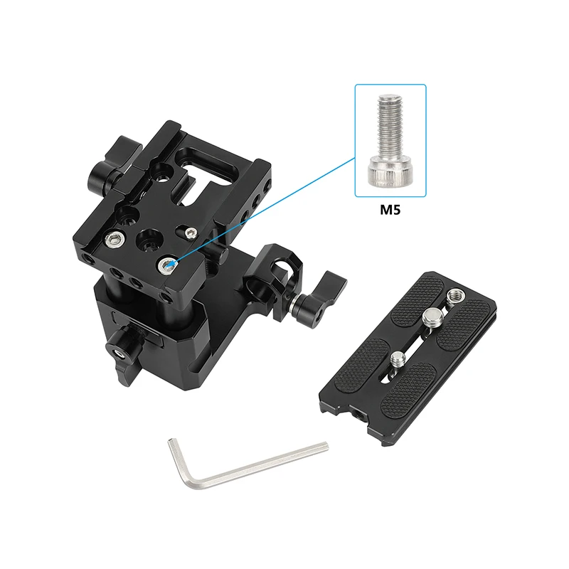 CAMVATE Quick Release Arca-type Baseplate Clamp Base dengan 15Mm LWS Rod Mount untuk Kamera 15Mm Rod Support System Tripod Mounts