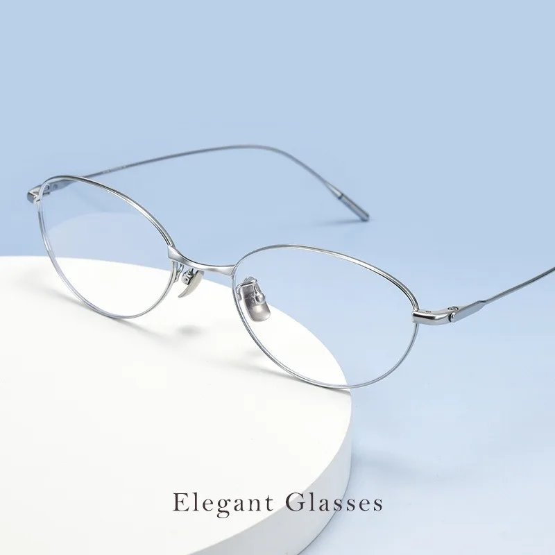 VOSUN Laoqian Feng ультра-легкая оправа для очков из чистого титана и серебряной проволоки, модная оправа для очков по рецепту для улучшения лица для женщин 30883