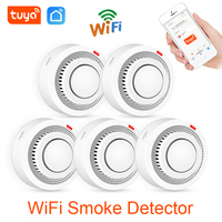 Tuya WiFi Smoke Detector Wireless Photoelectric Sensor Fire Alarm Home Kitchen Security System Smart Life App Alert Sound Alarm