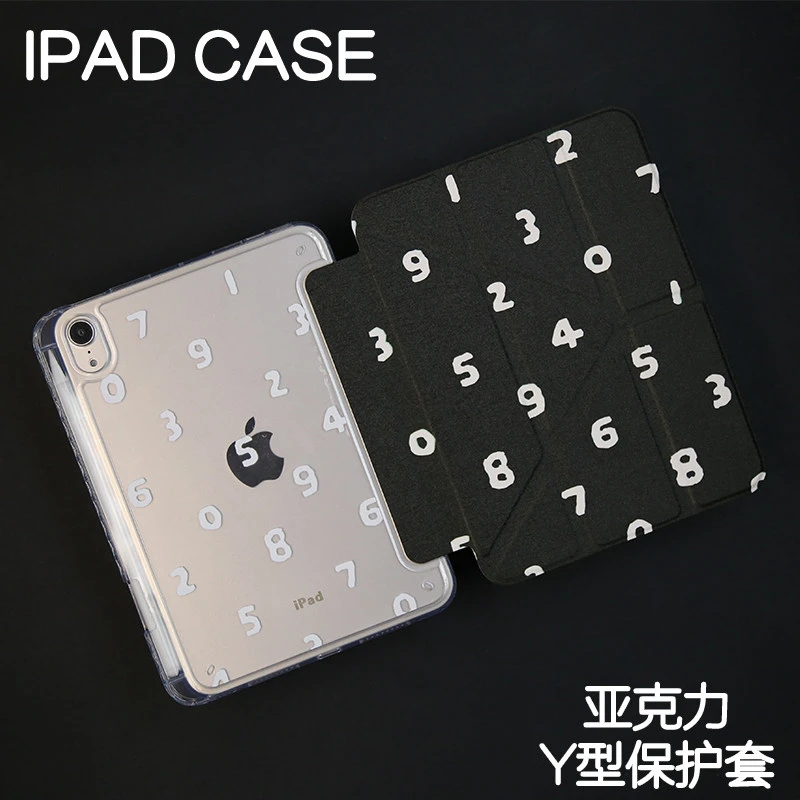 Creative Full Screen Numbers Y2K Y-Fold Cover For iPad Pro 13 11th M5 M4 12.9 A16 10 8 7 9th 10th Air 11 M2 M3 Mini Tablet Case