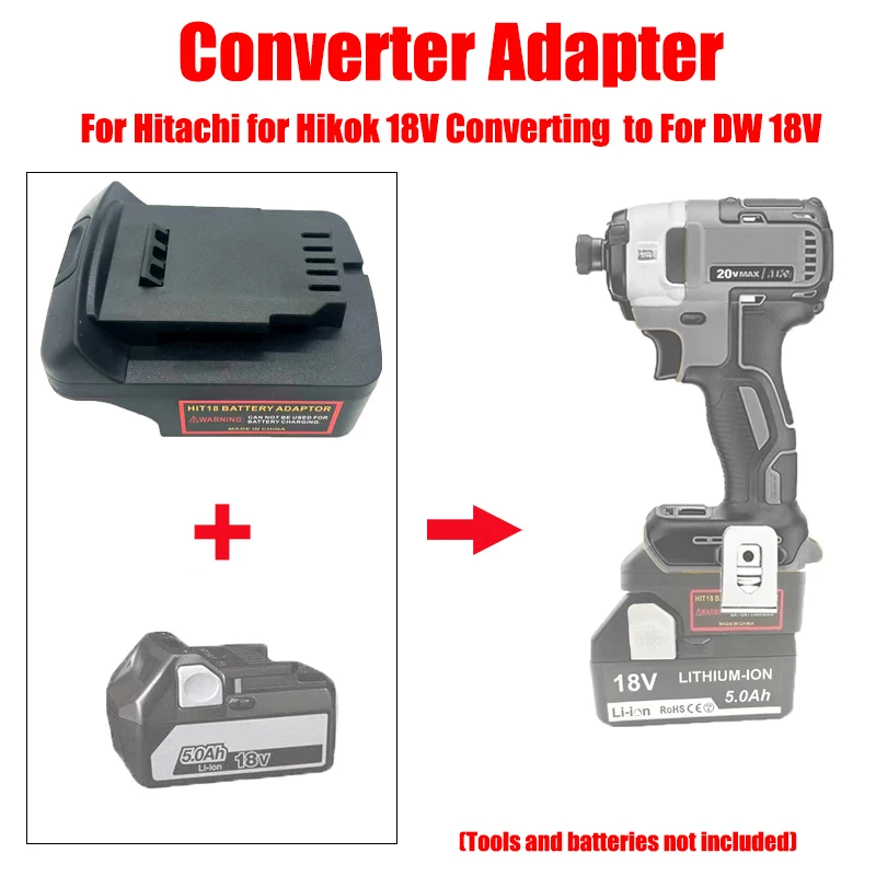 

JOEYNUS Battery Adapter Converter for Hitachi for Hikoki 18V Lithium Batteries Converting To for DW 18V Batteries Power Tools