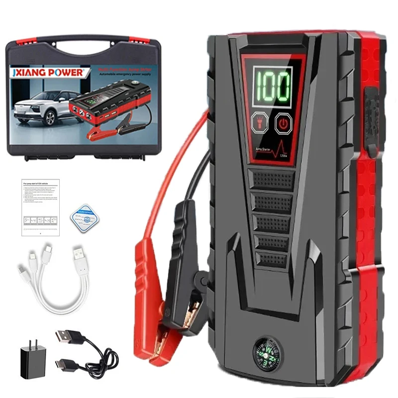 5000A Auto-Starthilfe Powerbank 12V Autobatterie-Ladegerät für Benzin- und Dieselfahrzeuge Notfall-Tragbares Gerät Auto-Starthilfe Hochleistungs-Powerbank Auto-Batterieladesystem Automatischer
