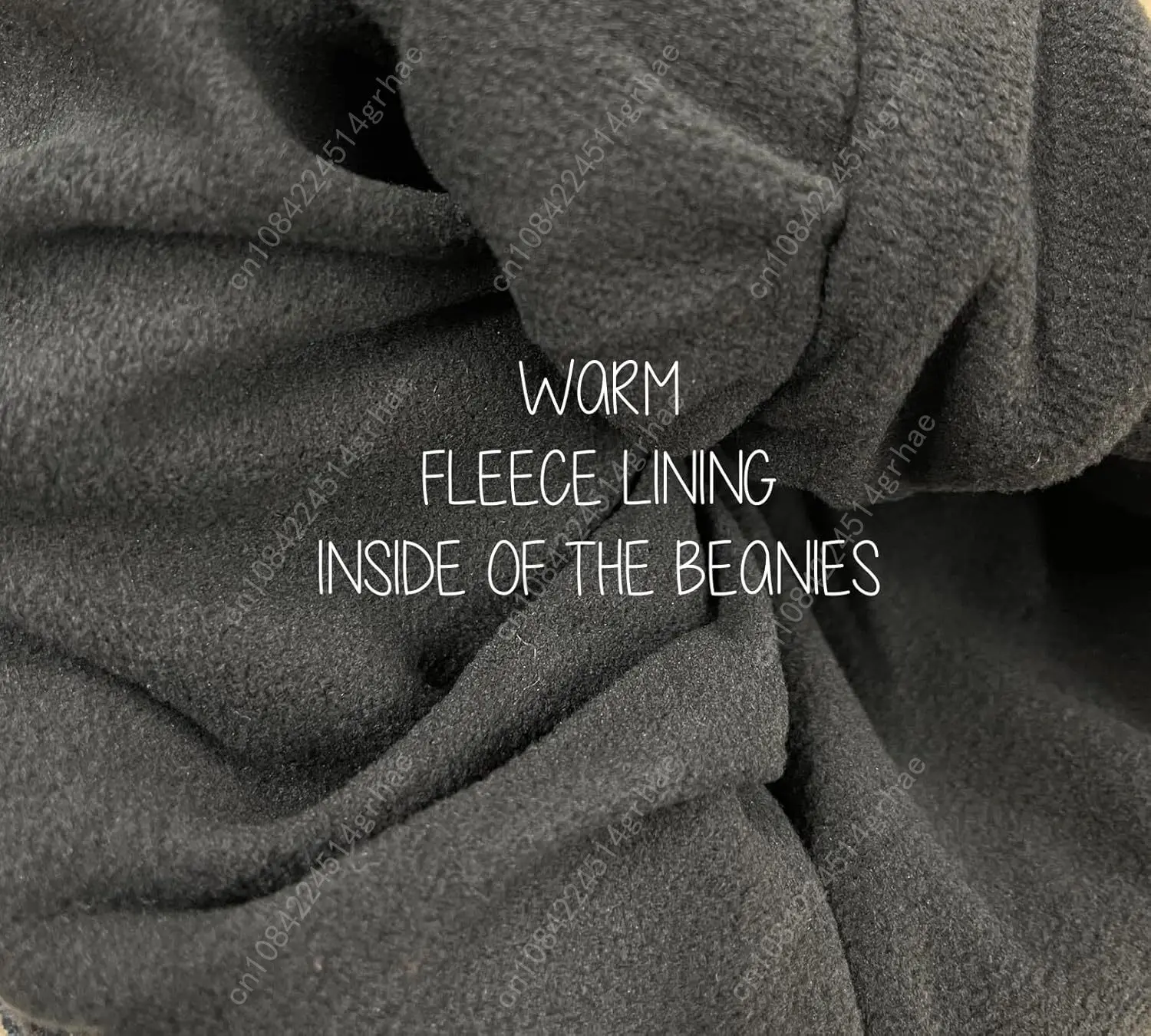 INK STITCH CP91L Custom Text Stitching Design Your Own Fleece Line Beanie Hats