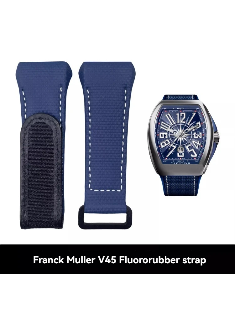 For Frank Muller V45 Fluororubber Strap Customizable Faumuran V45 V32 V41 Series Rubber Bracelet Men