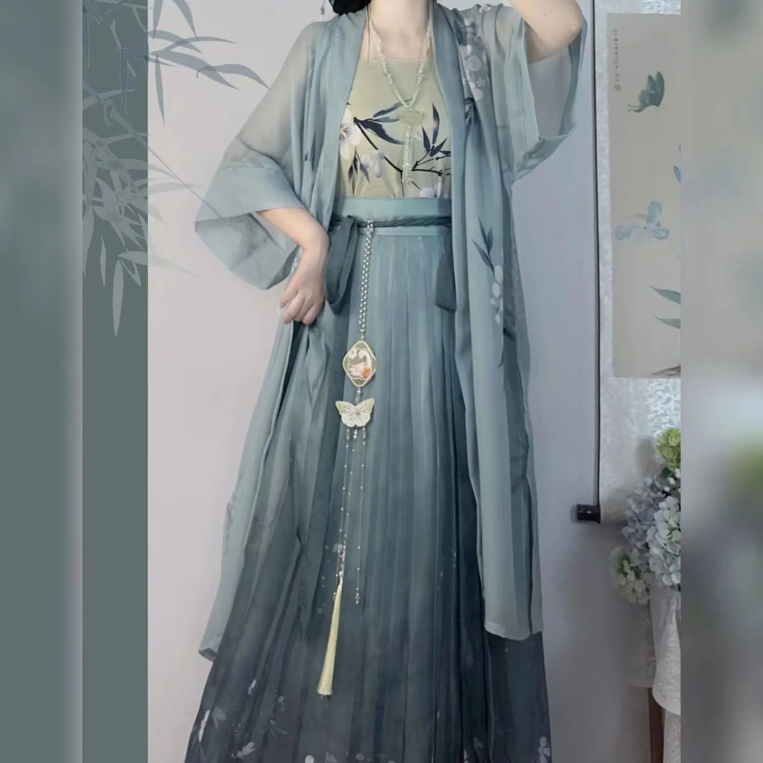 Vestido tradicional chino de la dinastía Song para Mujer, traje de baile folclórico, Oriental y antiguo, Hanfu, 2024