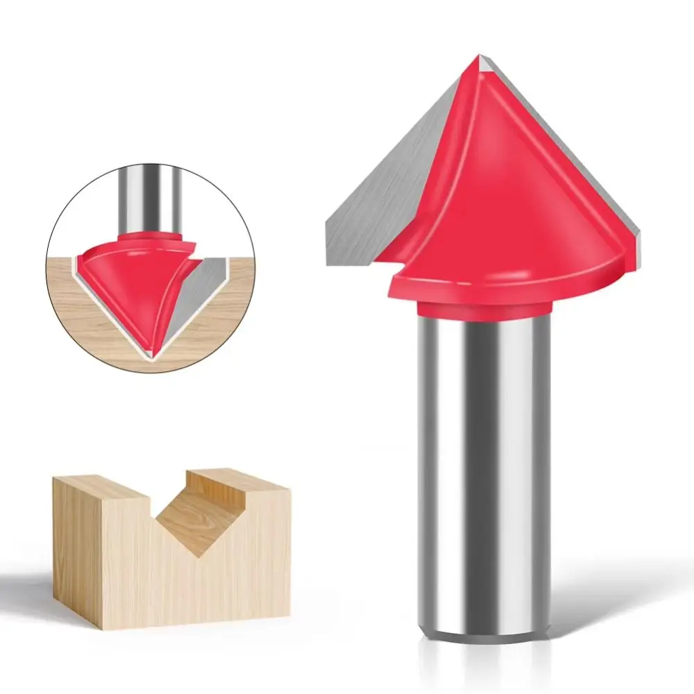 Cupboard Professional Shank Router Bits Precision Steel V Type 90 Degree Router Bits Durable Efficient Milling Cutter Hand Tool