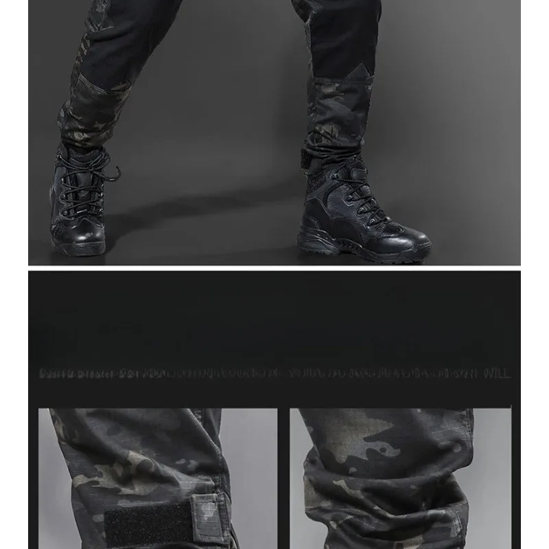 Outdoor Clothing Tactical Pants Men Loose Multi-pocket Training Workwear Spring and Autumn Multi-pocket Camouflage Cross-border