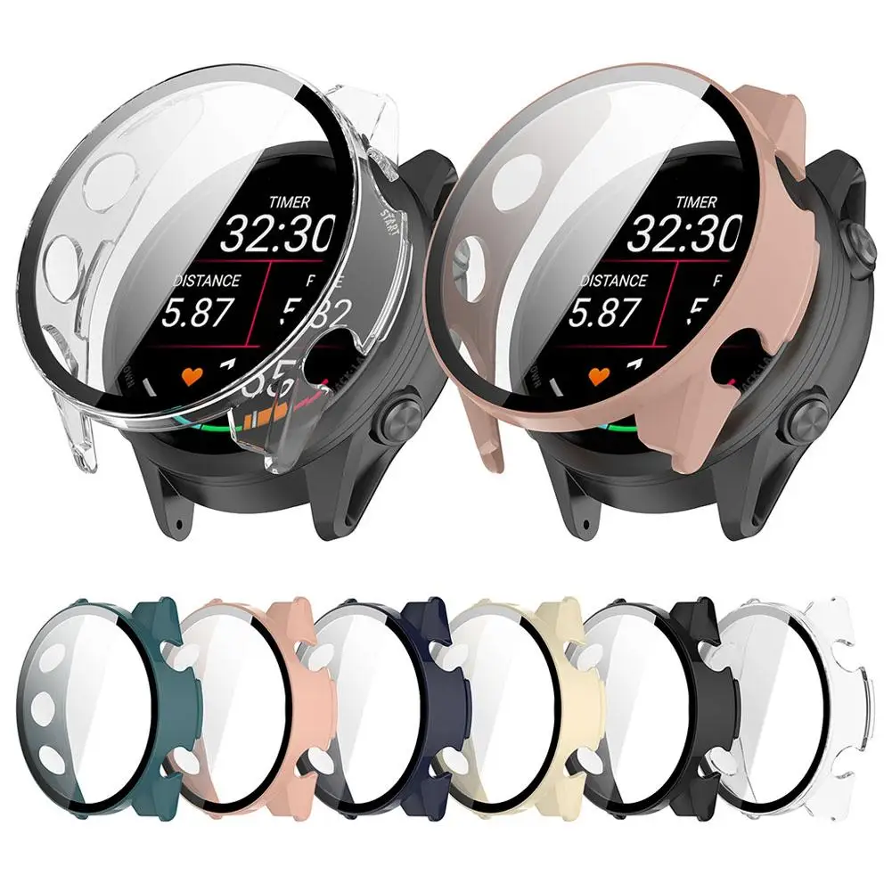 Folia z hartowanego szkła, etui ochronne do smartwatcha Garmin Forerunner 570 42mm/47mm, osłona ekranu, ramka ochronna Z7U2