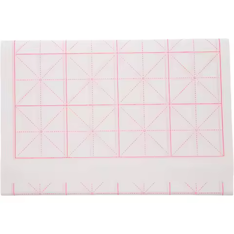 50pcs Xuan Paper Half-Raw Bamboo Pulp Writing Sheets Japanese Calligraphy Rice Grid Lines Durable Yellowing Resistant Chinese