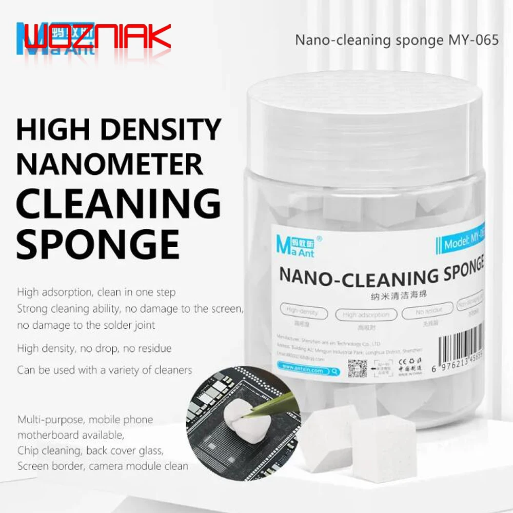 MaAnt MY-065 Nano Cleaning Sponge Dust-free Wipes Tool for Mobile Phone Screen Glue Removal/Camera/PCB Welding Flux Oil Cleaner