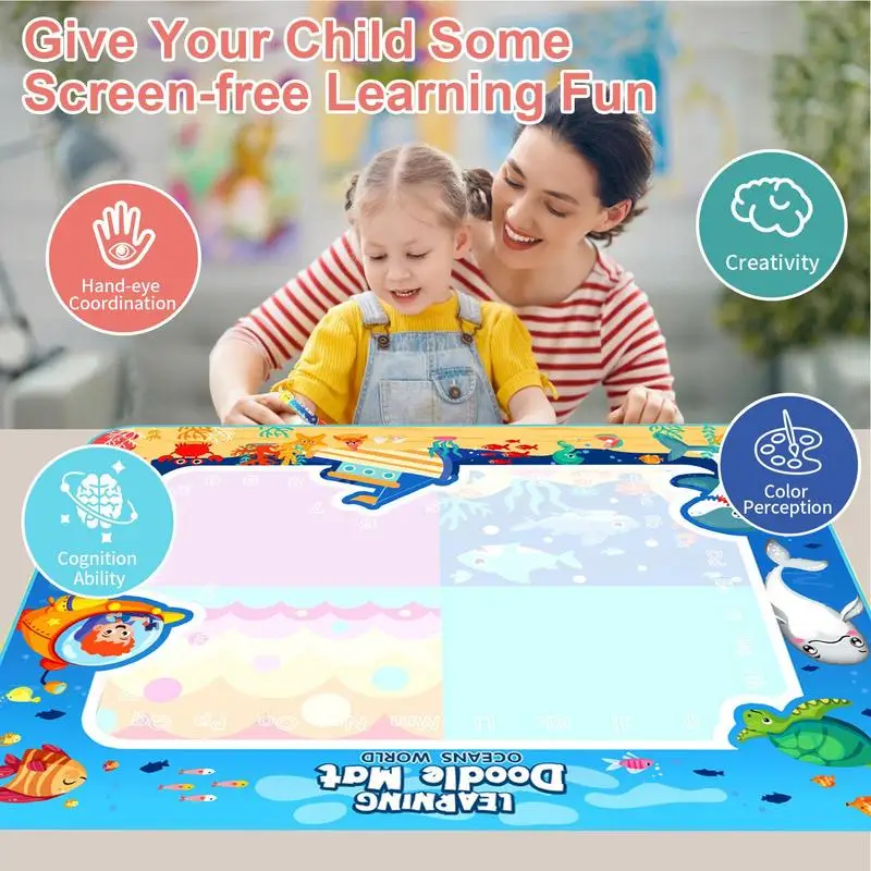 Water Drawing Mat Reusable Water Drawing Mat for Kids Large Kids Painting Water Drawing Mat Reusable Toddler Water Writing Mat