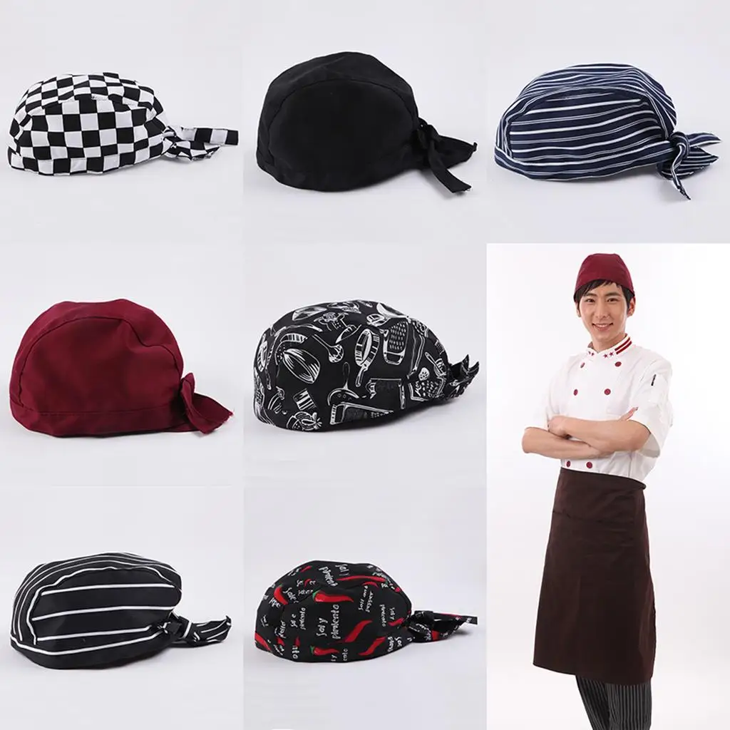 

2pcs Pirates Chef Skull Cap Professional Catering Chef Hat Unisex Adjustable