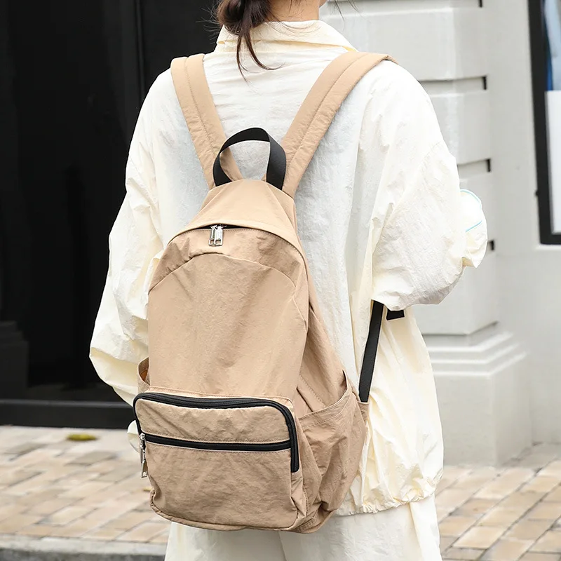Summer Bag Back To School Black Backpack Personalized Nylon Overnight Bag Laptop Compartment Women Backpack