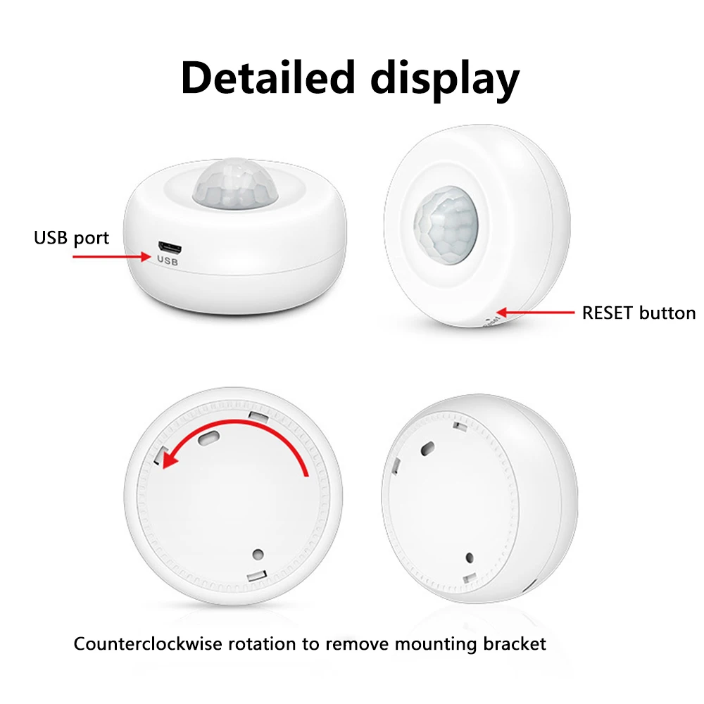 High Sensitivity Tuya ZIGBEE PIR Sensor 360 Degree IR Infrared Motion Sensor Light Switch Ceiling Recessed PIR Switch Detector