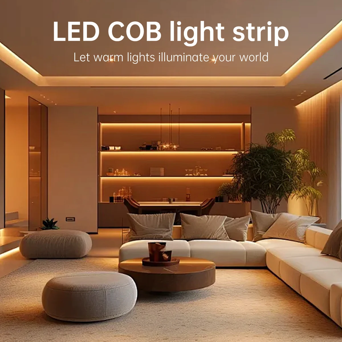 

High Density 576LEDs/M CCT COB Strip Kitchen Light Dimmable 2700K-6500K Changeable 6color Temperatures 24v Flexible Lamp Tape