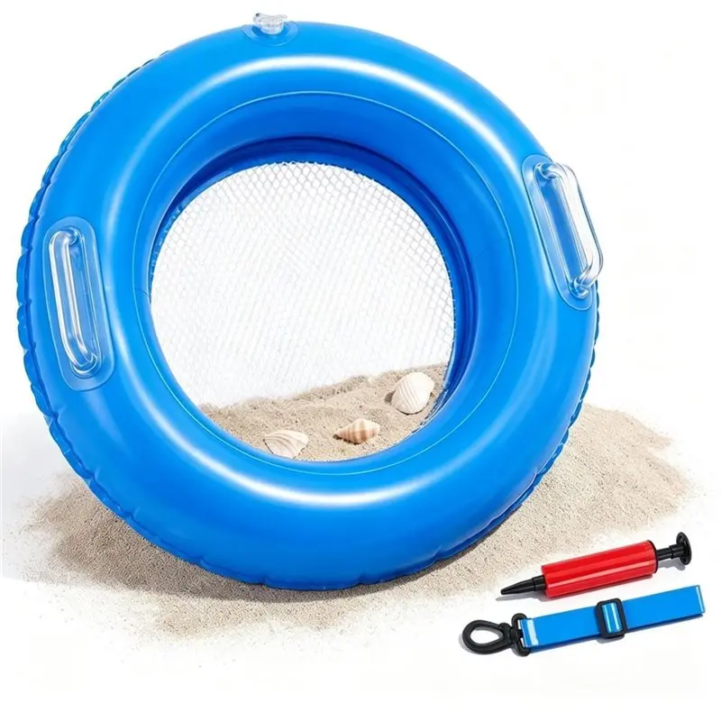 Inflatable Sharktooth Sifter Set For Shells, Fossils And Beach Floating Sand Sifter With Sifting Mesh