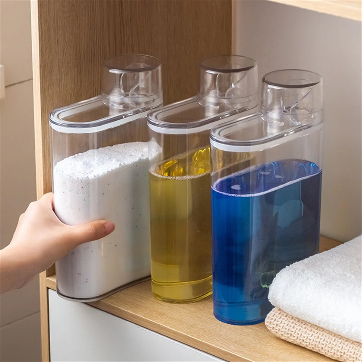 3Pcs Laundry Detergent Dispenser,Fabric Softener Dispenser,Laundry Detergent Organizer for Laundry Room Organization HOT