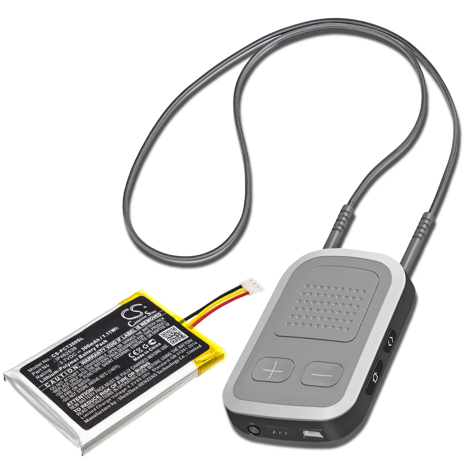 

Wireless Headset Battery For Phonak:ComPilot,ComPilot II,IP462539,--300mAh / 1.11Wh--Li-Polymer--3.70V