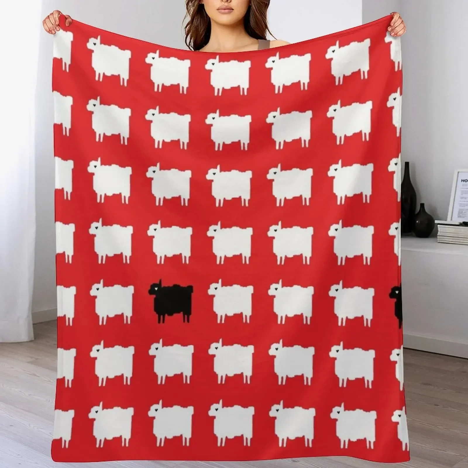 Diana's Black Sheep Jumper Throw Blanket Bed sofa bed Blankets