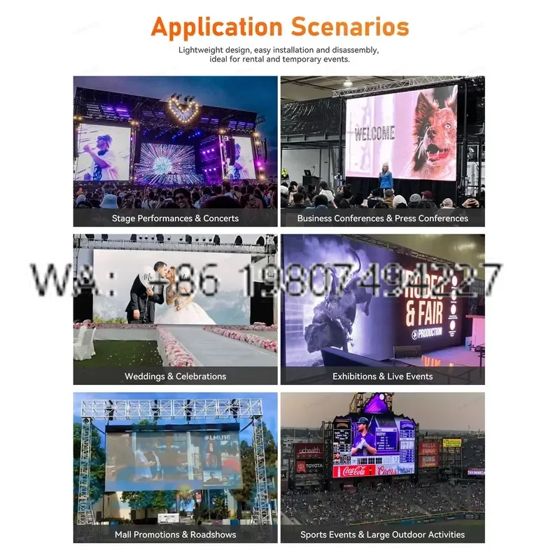 for UHLED Indoor Outdoor LED Video Wall Panel 2.6 2.9 P3.91 500x500 500x1000 Rental LED Display Screen for Wedding Production