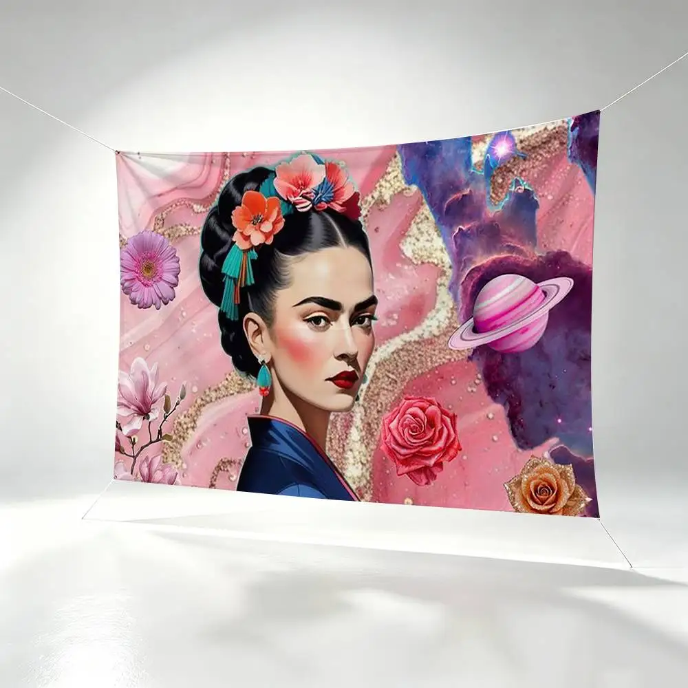 Art F-Frida Kahlo Flags Wall Hanging Background Art Banner for Bedroom Home Outdoor Decor
