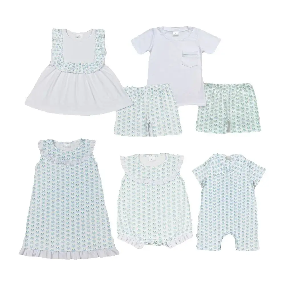 

Baby Girls Boys Crabs Sibling Summer Clothes Sets