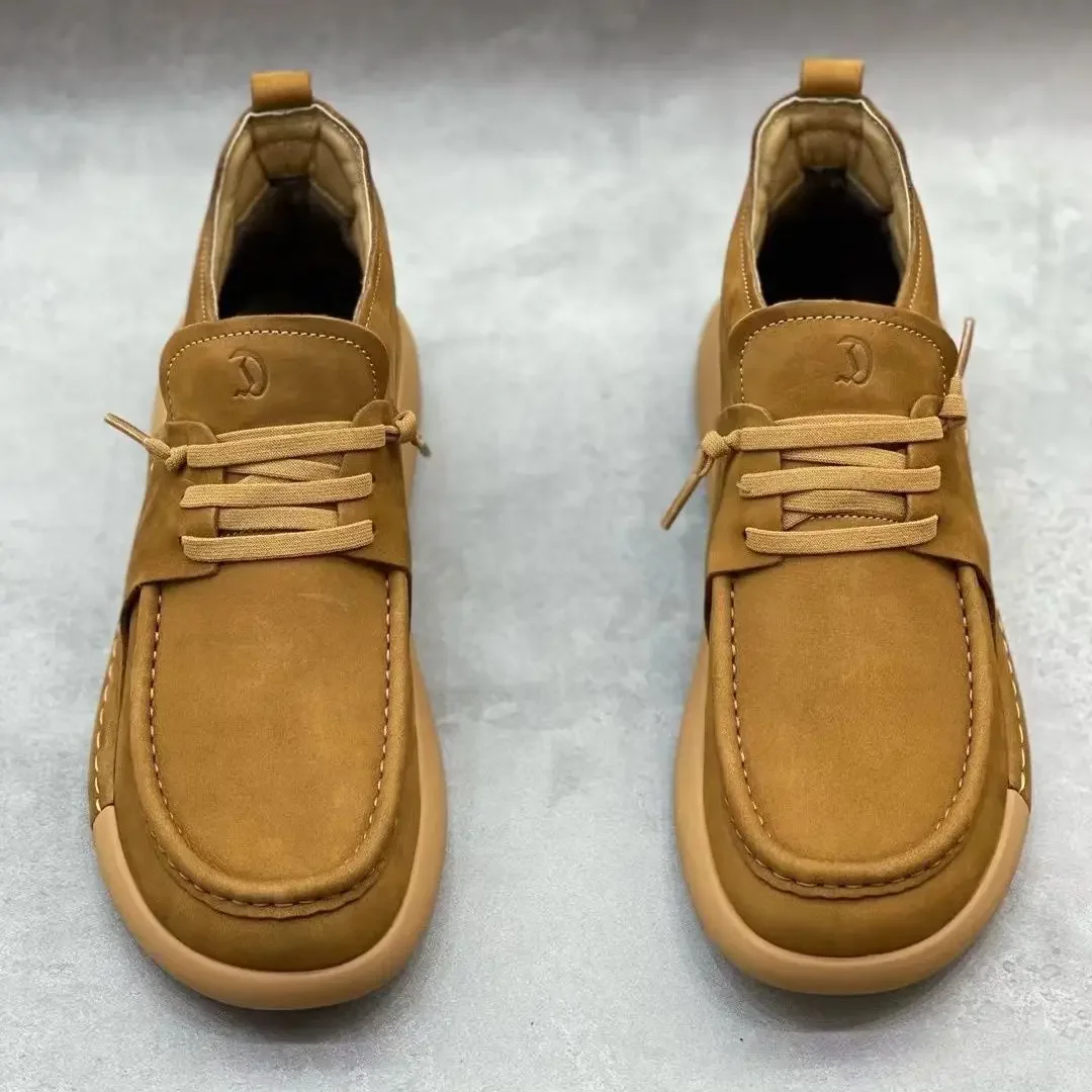 

Suede Layer Cowhide Low Cut New Men's Casual Leather Shoes Comfortable and Breathable Cowhide Soft Sole Business Men's Shoes
