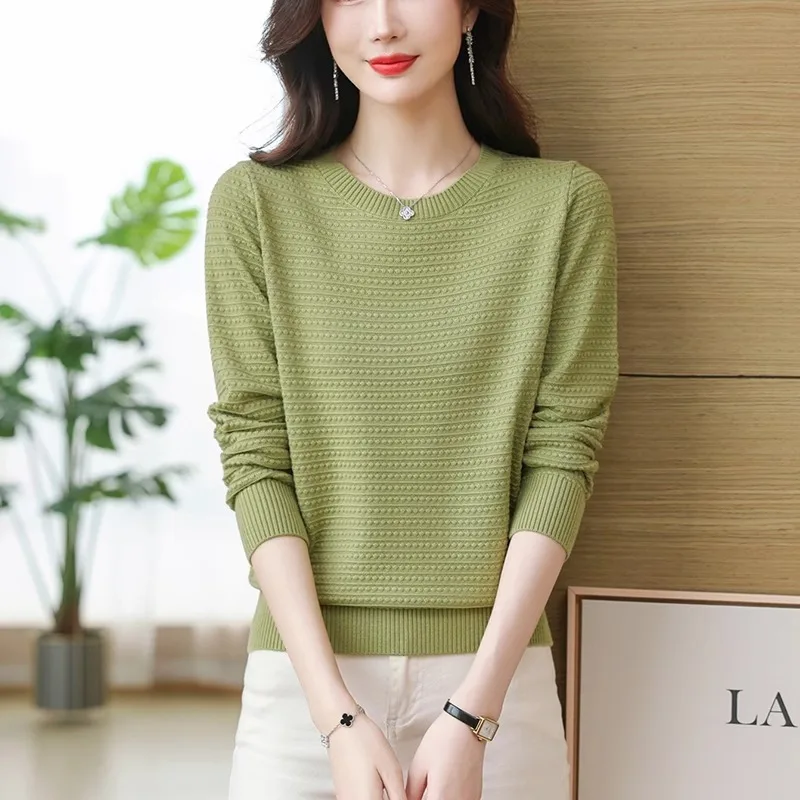 

Women's Long Sve Knitted Loose Base irt Autumn Winter Spring Knitwear Thermal Straight Tube Top round Ne Regular Fit