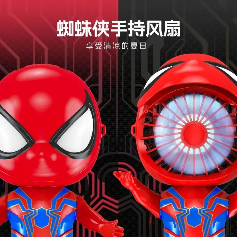 Mini Ventilador Elétrico Portátil, Carregamento USB, Longa Duração, Silencioso, Desenhos Animados, Maravilha, Homem-Aranha, Homem De Ferro, Pequeno, Brinquedos, Ornamentos