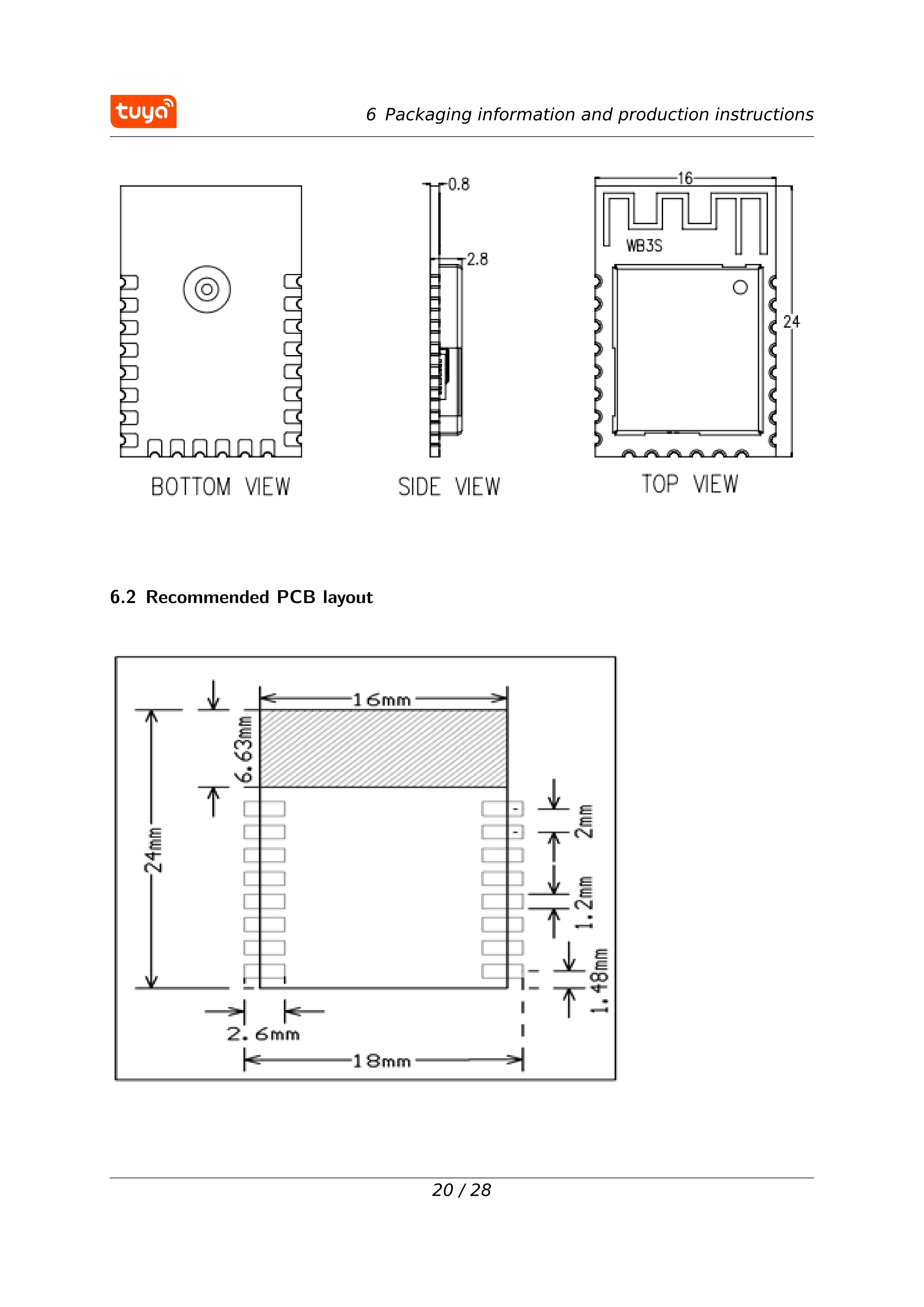 Tuya WBR3 Modul Wi-Fi/Bluetooth RTL8720CF Chip Low Power Embedded wbr3 Serielles Übertragungsmodul – Detail 22