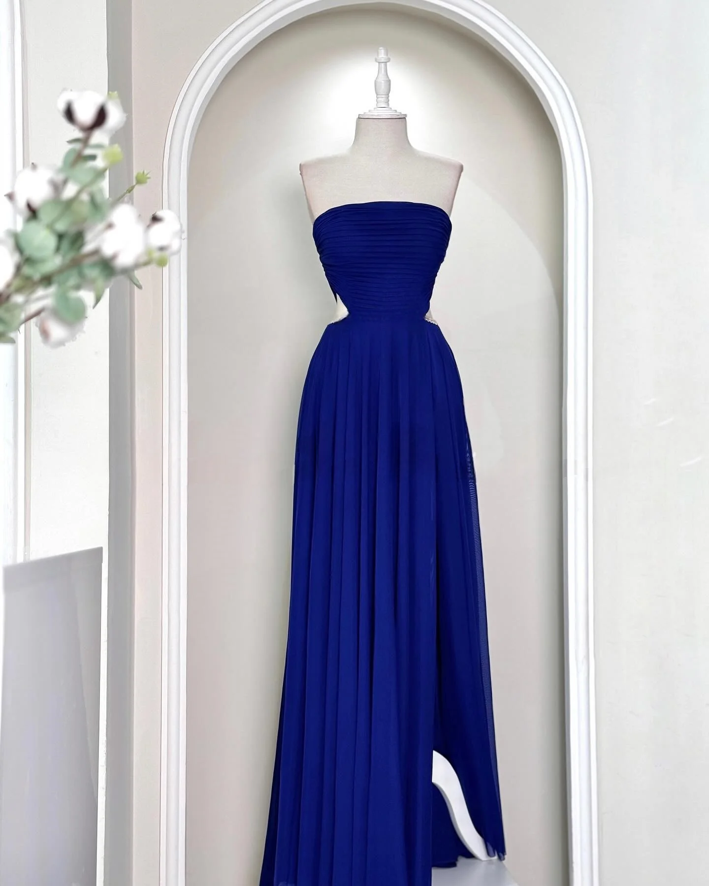 

Customized Temperament Tulle A-Line Sequined Evening Dresses Strapless Sleeveless Panel Train Special Occasion Gowns Soft