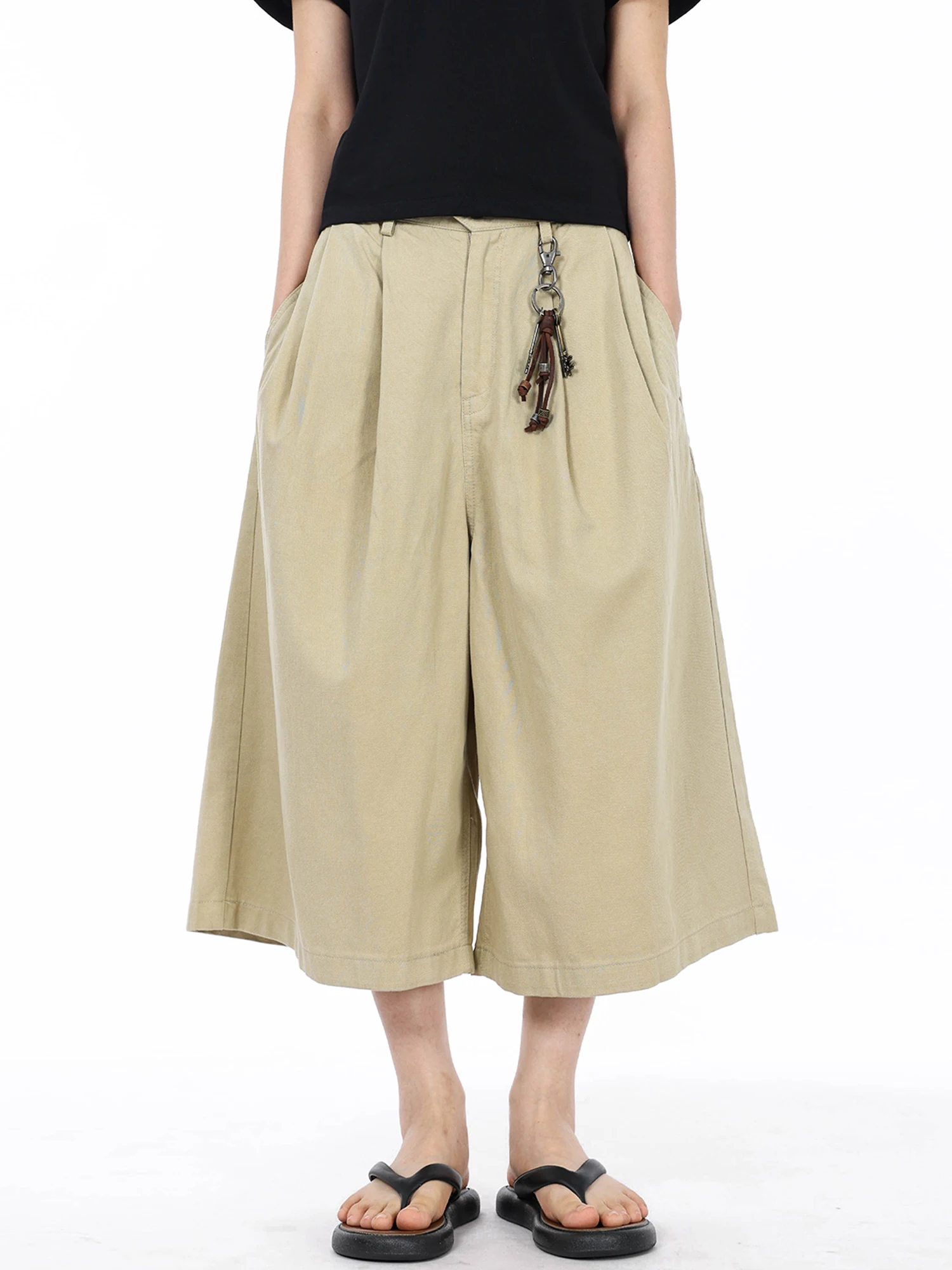 

FILFR American Retro Pleated Seven-Foot Pants Men's Women's CleanFit Versatile Slimming Loose Wide Leg Casual Mid-Pants