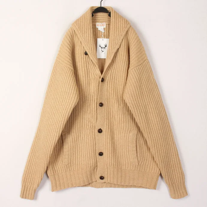 

Vintage Loose Women's Knitwear Cardigan Men's Preppy Style Artistic College Wind Open Front Sweater Warm Wool Long Sleeve V-Neck