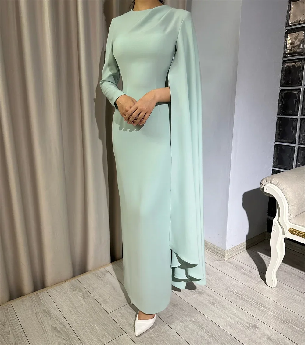 Prom Dress Saudi Arabia Evening Dearin Jewel Column Ankle Length Skirts Stole Bespoke Occasion Dresses Formal Gown