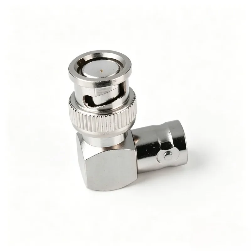 BNC Male to Female Right Angle Adapter 90 Degree RF Coaxial Connector L-Shaped BNC Jack to Plug