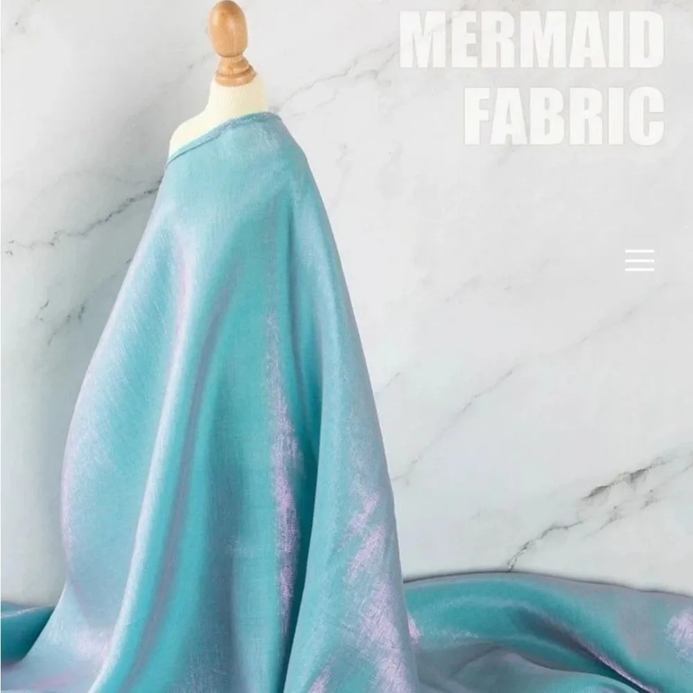 DIY 150*50CM Satin-Like Fabric Soft Glossy Dress Material Imitation Acetate Mermaid Gradient Color Fabric for Wedding Dress