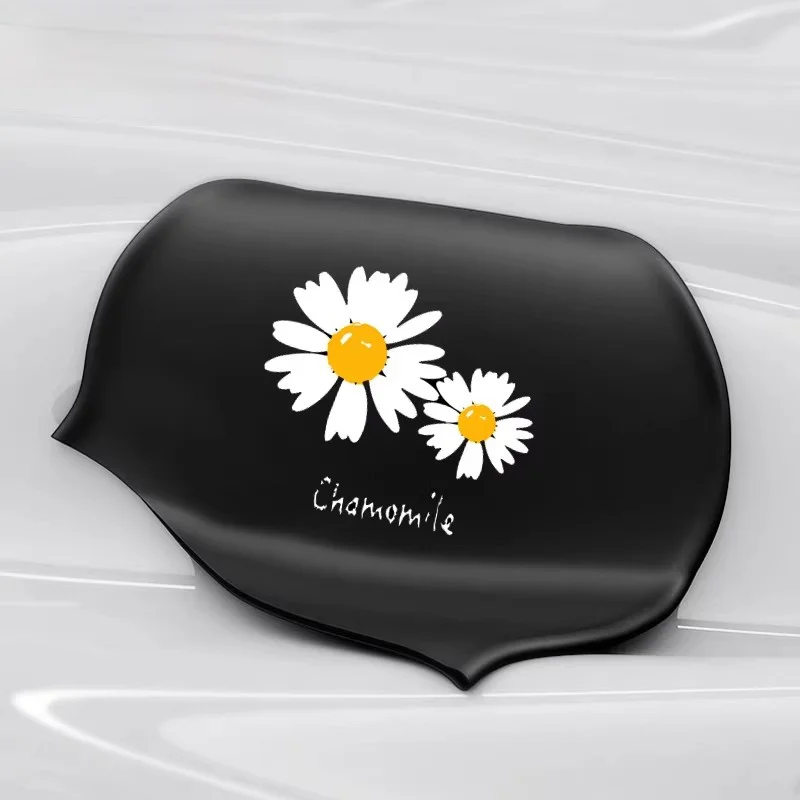 

Силиконовая шапочка для плавания HOMNN для женщин и взрослых, водонепроницаемая, с длинными волосами, удобная шапочка для плавания с принтом ромашки