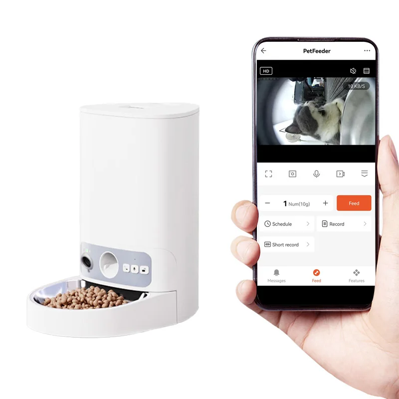 

Automatic Pet Cat Feeder with Camera 2.4G Wifi Dog Smart Feeder Programmable Mealtimes Two-way Audio Interaction